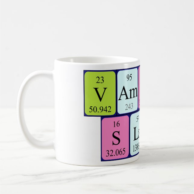 Vampire Slayer periodic table phrase mug (Left)