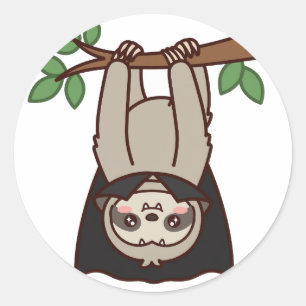 Vampire Sloth Halloween Classic Round Sticker
