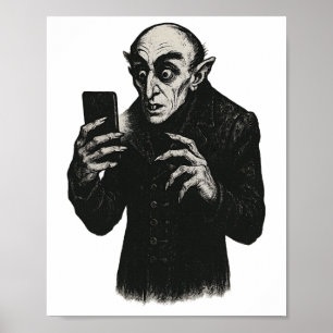 Vampire Smartphone Nosferatu Selfie Count Orlok Ha Poster