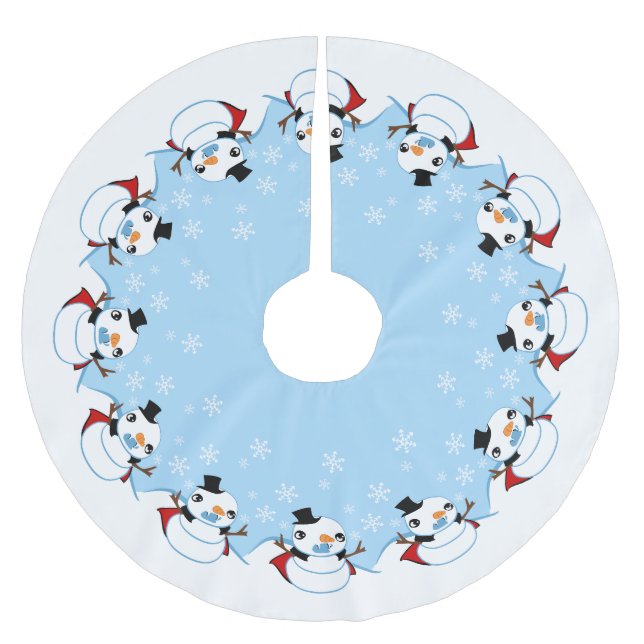 Vampire Snowman Brushed Polyester Tree Skirt (Front)