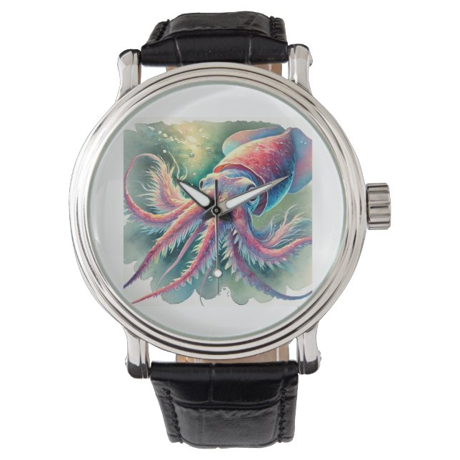 vampire squid 171024AREF124 - Watercolor Watch (Front)
