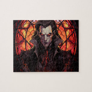 Vampire Stained Glass Halloween Jigsaw puzzle