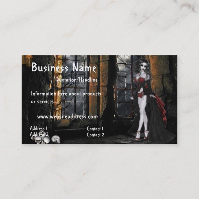 Vampire Standing in the Window Light Business Card (Front)