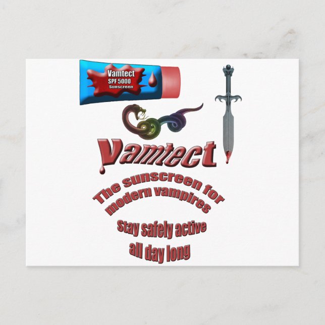 Vampire Sunscreen Postcard (Front)