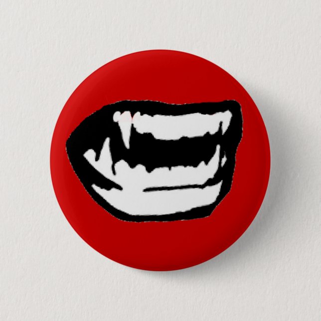 Vampire Teeth 6 Cm Round Badge (Front)