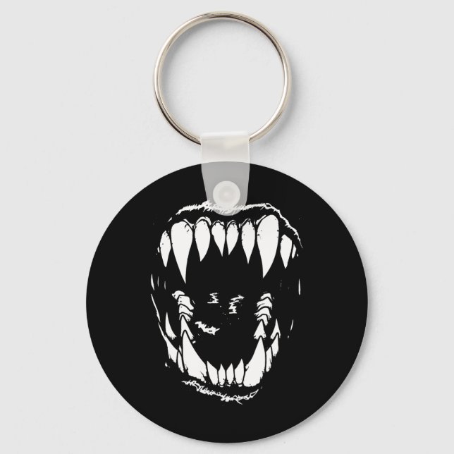 Vampire Teeth Fangs Gothic Horror Halloween Grunge Key Ring (Front)