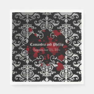 Vampire themed wedding elegant Goth Napkin