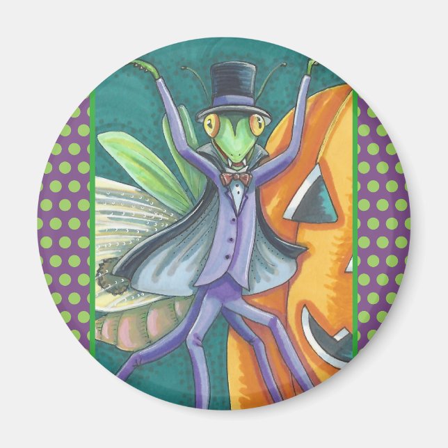 VAMPIRE TRANSYLVANIA PRAYING MANTIS MAGNET Round (Front)