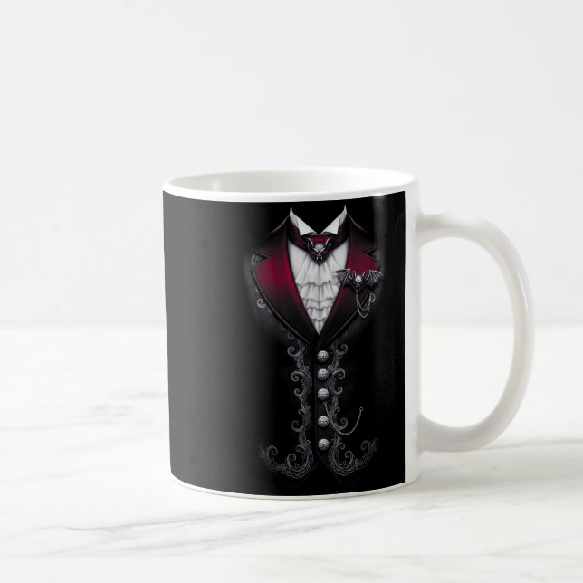 Vampire Tuxedo Funny Halloween Costume Coffee Mug (Right)