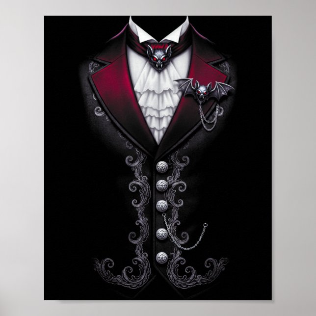 Vampire Tuxedo Funny Halloween Costume Poster (Front)