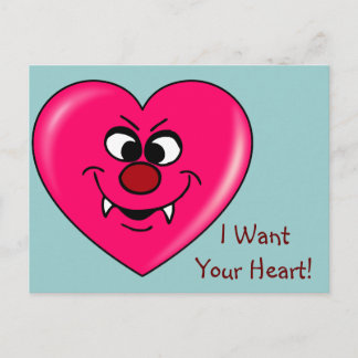 Vampire Valentine: Give your heart to me Holiday Postcard