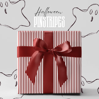 Vampire Venom Red and White Pinstripe Halloween Wrapping Paper