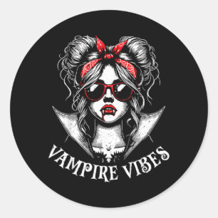 Vampire Vibes Vampire Valentine Party Funny Classic Round Sticker