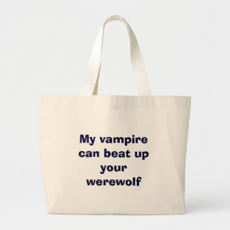 vampire vs. werewolfs large tote bag