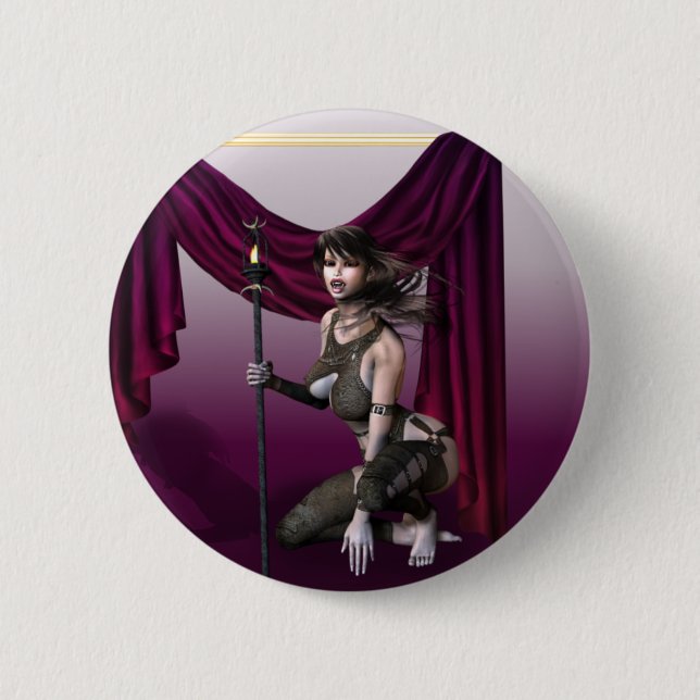 Vampire Warrior 6 Cm Round Badge (Front)