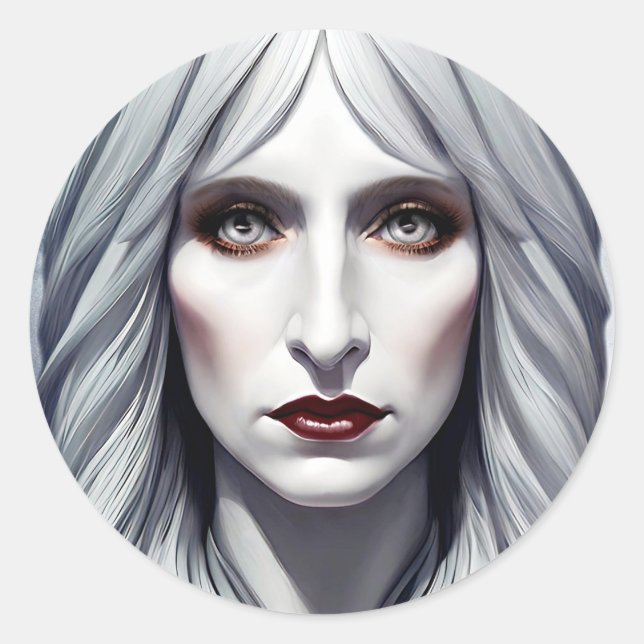 Vampire Witch Woman Fantasy Dark art   Classic Round Sticker (Front)