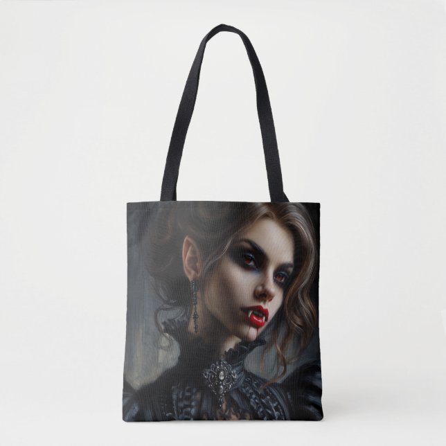 Vampire Woman Gothic Fantasy Tote Bag (Front)