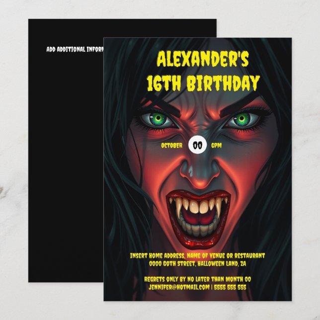 Vampire woman  invitation (Front/Back)