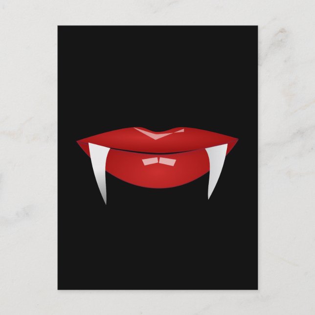 VAMPIRE WOMAN RED LIPS POSTCARD (Front)