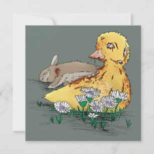 Vampire-Zombie Easter Duckling Card