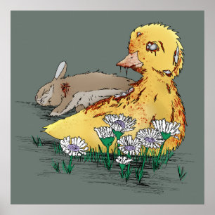 Vampire-Zombie Easter Duckling Poster