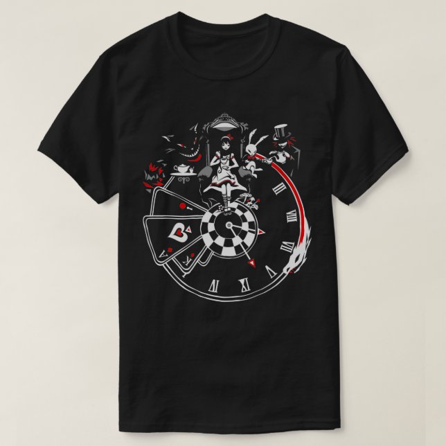 VampireFreaks Alice In Wonderland Clock Premium  T-Shirt (Design Front)