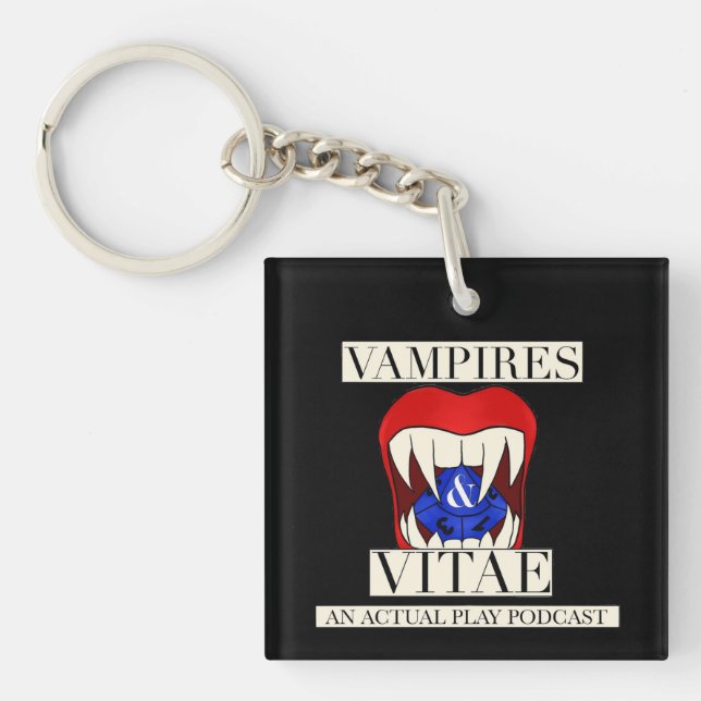 Vampires and Wine go well together Key Ring (Front)