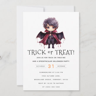 Vampire's Call: Trick or Treat Halloween Party Invitation