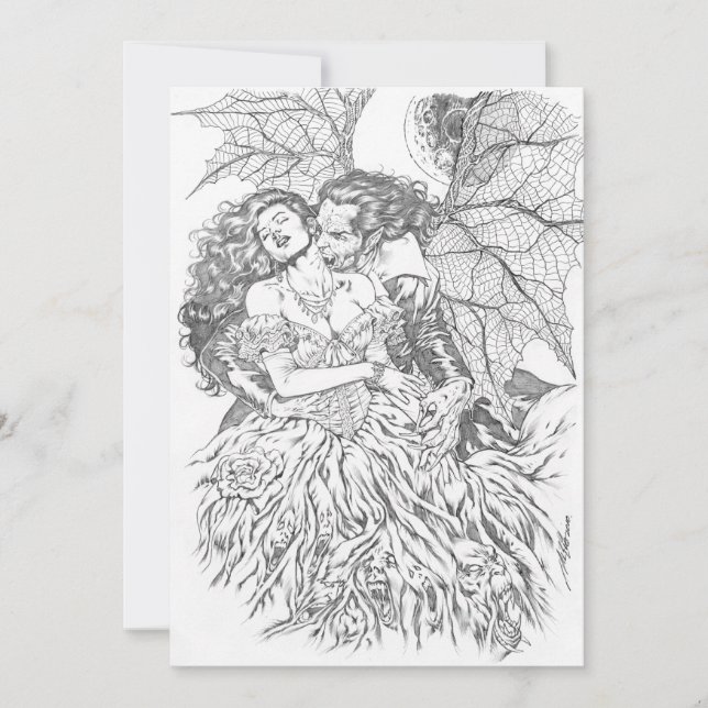 Vampire's Kiss by Al Rio - Vampire and Woman Art (Front)