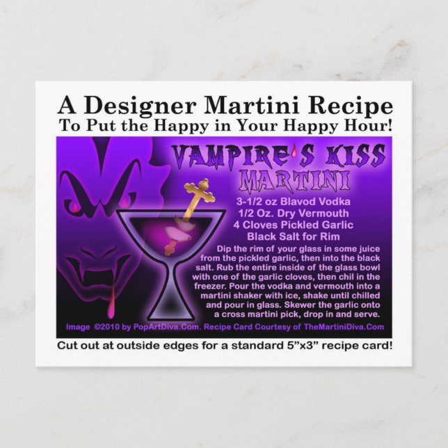 Vampire's Kiss Martini Recipe Postcard (Front)