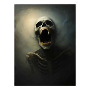 Vampire's Scream - Gothic Horror Art Poster