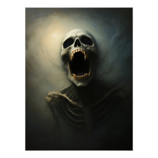 Vampire's Scream - Gothic Horror Art Poster