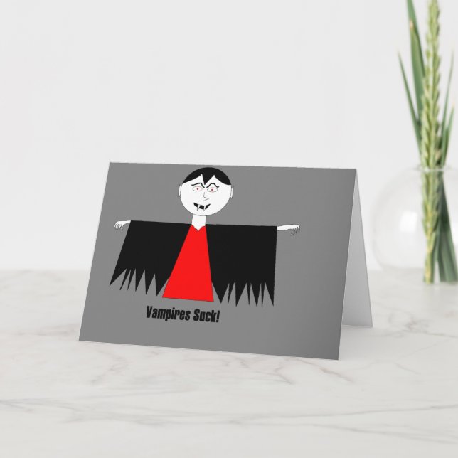 "Vampires Suck!" Hallowe'en Card (Front)