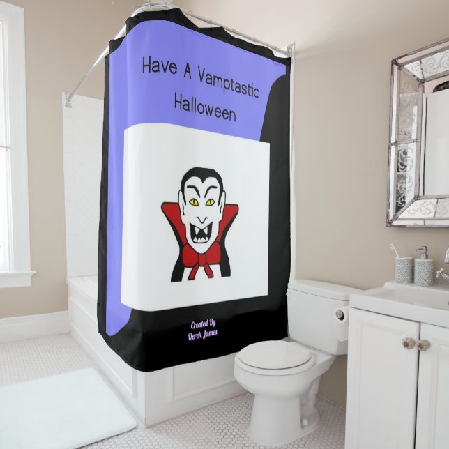 Vamptastic Halloween Shower Curtain (In Situ)