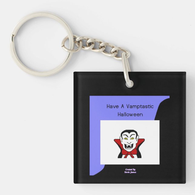 Vamptastic Halloween Square Keychain (Front)