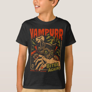 Vampurr Bites Again! Funny Cat Halloween Vintage G T-Shirt