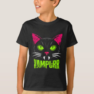 Vampurr Cat Black Cat Halloween Spooky Vampire T-Shirt