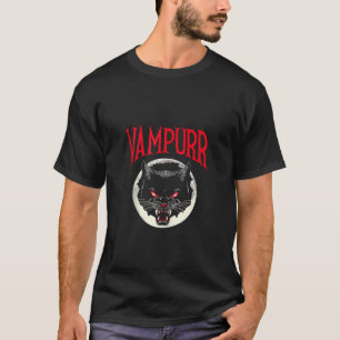 Vampurr Funny Vintage Vampire Cat Pun Halloween Co T-Shirt
