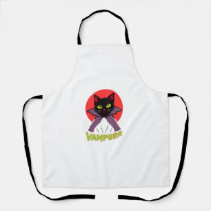 Vampurr Vampire Cat Funny Halloween Cat Costume   Apron