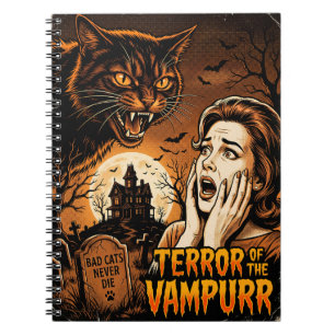 Vampurr Vintage Vampire Cat Lovers Funny Halloween Notebook