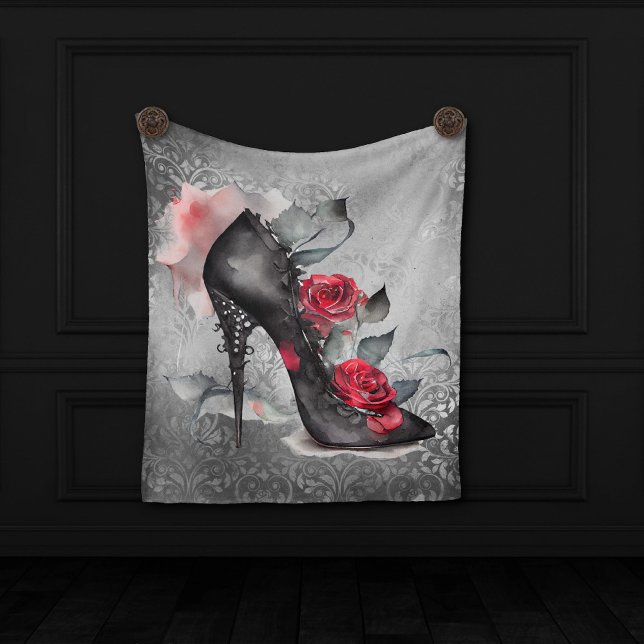 Vampy Spiked Stiletto | Red Rose High Heel Grunge Tapestry (Creator Uploaded)