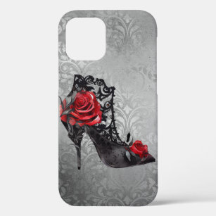 Vampy Vogue Grunge   Stiletto Lace Bootie Roses Case-Mate iPhone Case