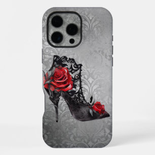 Vampy Vogue Grunge Stiletto Lace Bootie Roses iPhone 16 Pro Max Case