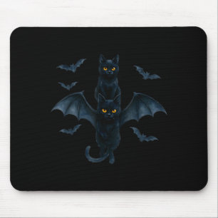 Vamre Cat With Bat Wings _ Cute Soky Halloween Des Mouse Mat