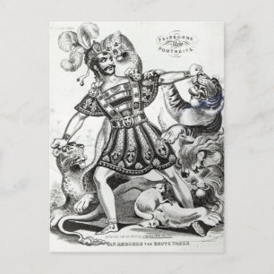 Van Amburgh the Brute Tamer, 1838 Postcard