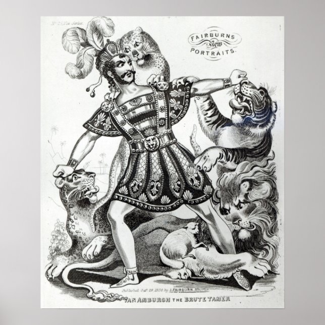Van Amburgh the Brute Tamer, 1838 Poster (Front)