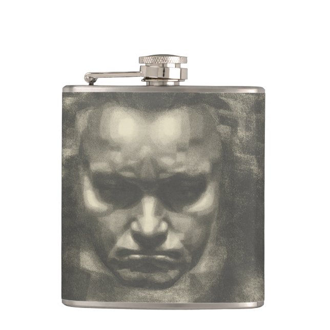 Van Beethoven portrait Hip Flask (Front)