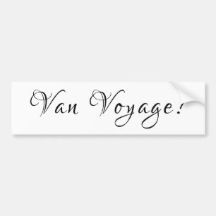 Van campers glamping bon voyage = van voyage road bumper sticker