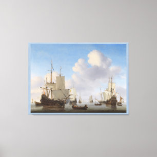 Van de Velde Ships in a Calm CC0361 XL Canvas Print