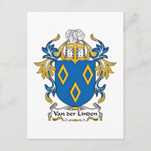 Van der Linden Family Crest Postcard